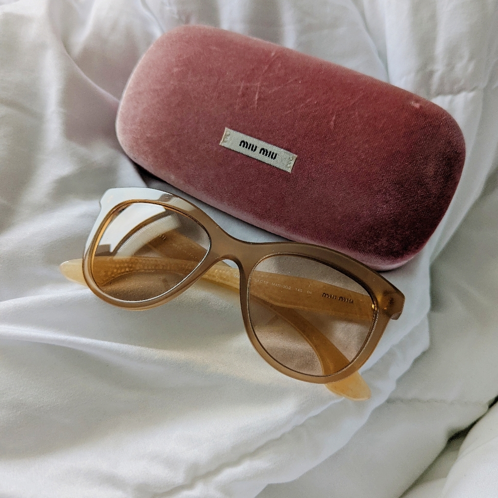 Miu Miu pink oversize glitter acetate sunglasses